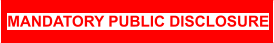 MANDATORY PUBLIC DISCLOSURE