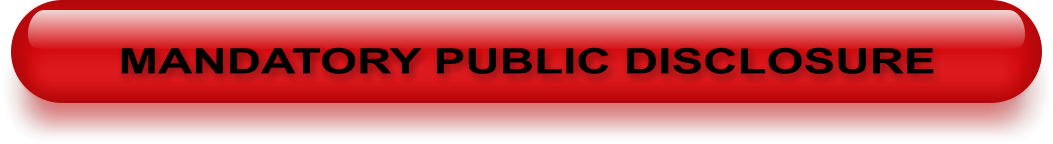 MANDATORY PUBLIC DISCLOSURE